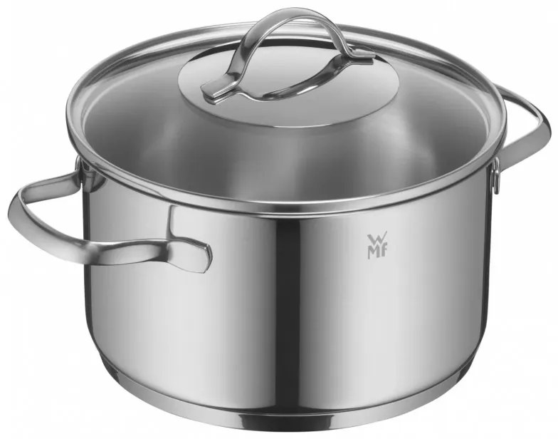 Σετ κατσαρόλες WMF Provence Plus 5, 9 μέρη, Ανοξείδωτο ατσάλι 18/10, Πάτος TransTherm πολλαπλών στρώσεων, Επαγωγή, Ασημί