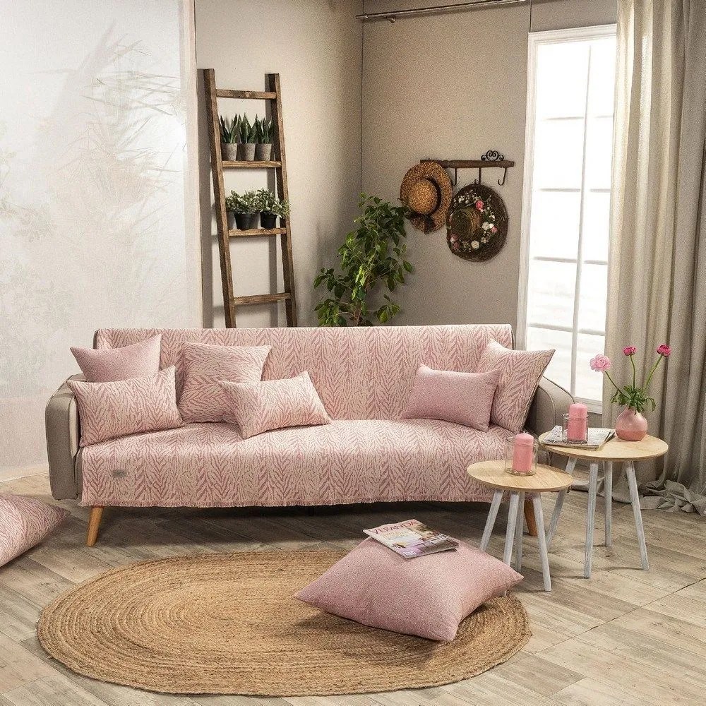 Ριχτάρι Vicenza 06 Pink Teoran Διθέσιο 180x250cm Βαμβάκι-Πολυέστερ