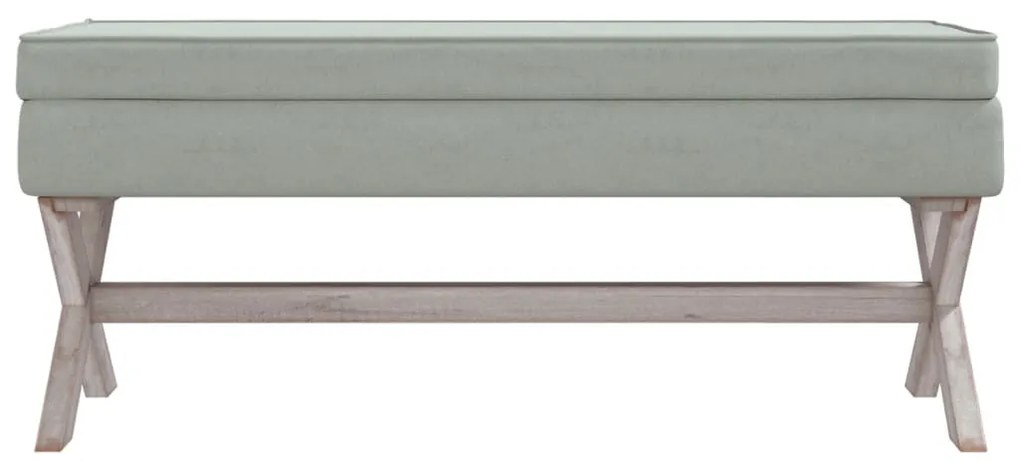 vidaXL Σκαμπό Αποθήκευσης Ανοιχτό Γκρι 110 x 45 x 49 εκ. Βελούδινο