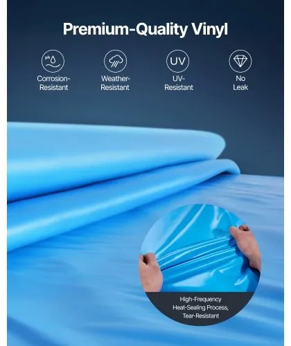 VEVOR Oval Pool Liner 16.4x9.8ft Unibead Style Pool Liner 47in Wall Height