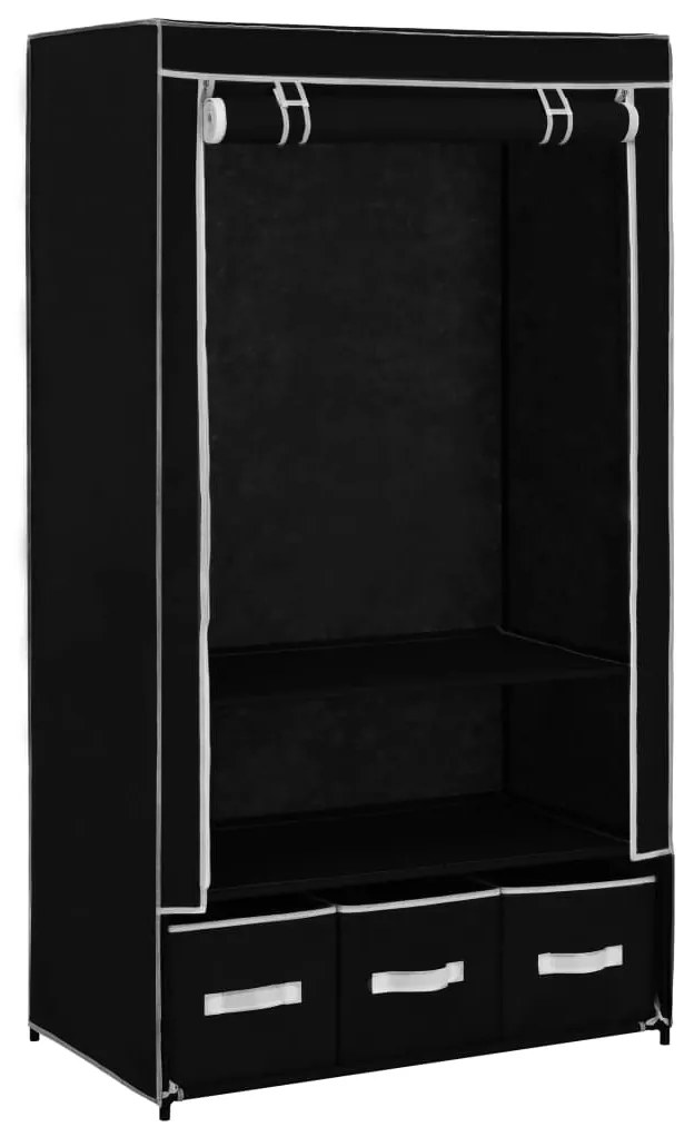 vidaXL 282457  Wardrobe Black 87x49x159 cm Fabric