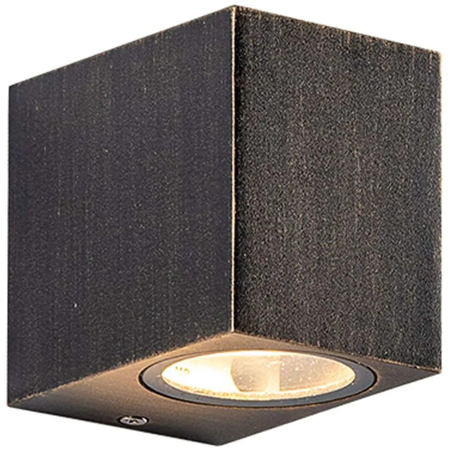 Φωτιστικό Τοίχου - Απλίκα LG2203GU10GB 6,8x9,2cm 1xGU10 35W IP65 Black-Gold Aca Aluminium, Glass