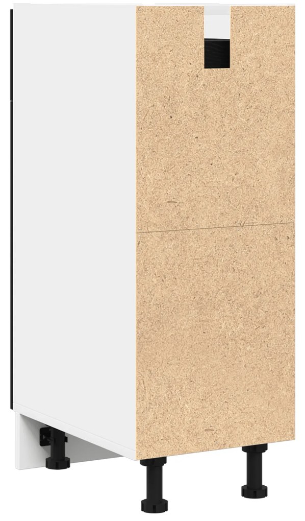 vidaXL Μαύρο Δρύινο Κάτω Ντουλάπι με Συρτάρι - 30x46x81.5 εκ, Φτιαγμένο από Επεξεργασμένο Ξύλο
