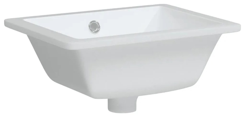 vidaXL Νιπτήρας Μπάνιου Ορθογώνιος Λευκός 39x30x18,5 εκ. Κεραμικός