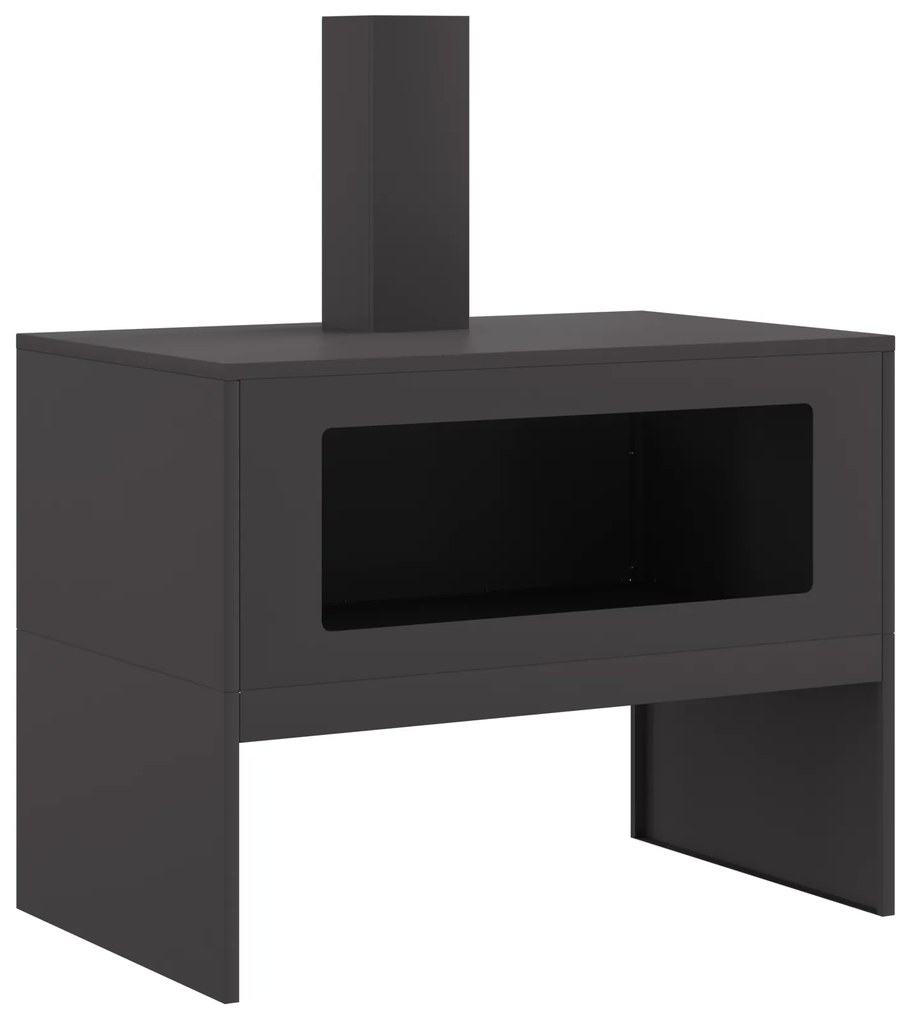 vidaXL Σόμπα με Καμινάδα Μαύρη 80x50x96 εκ Ατσάλι