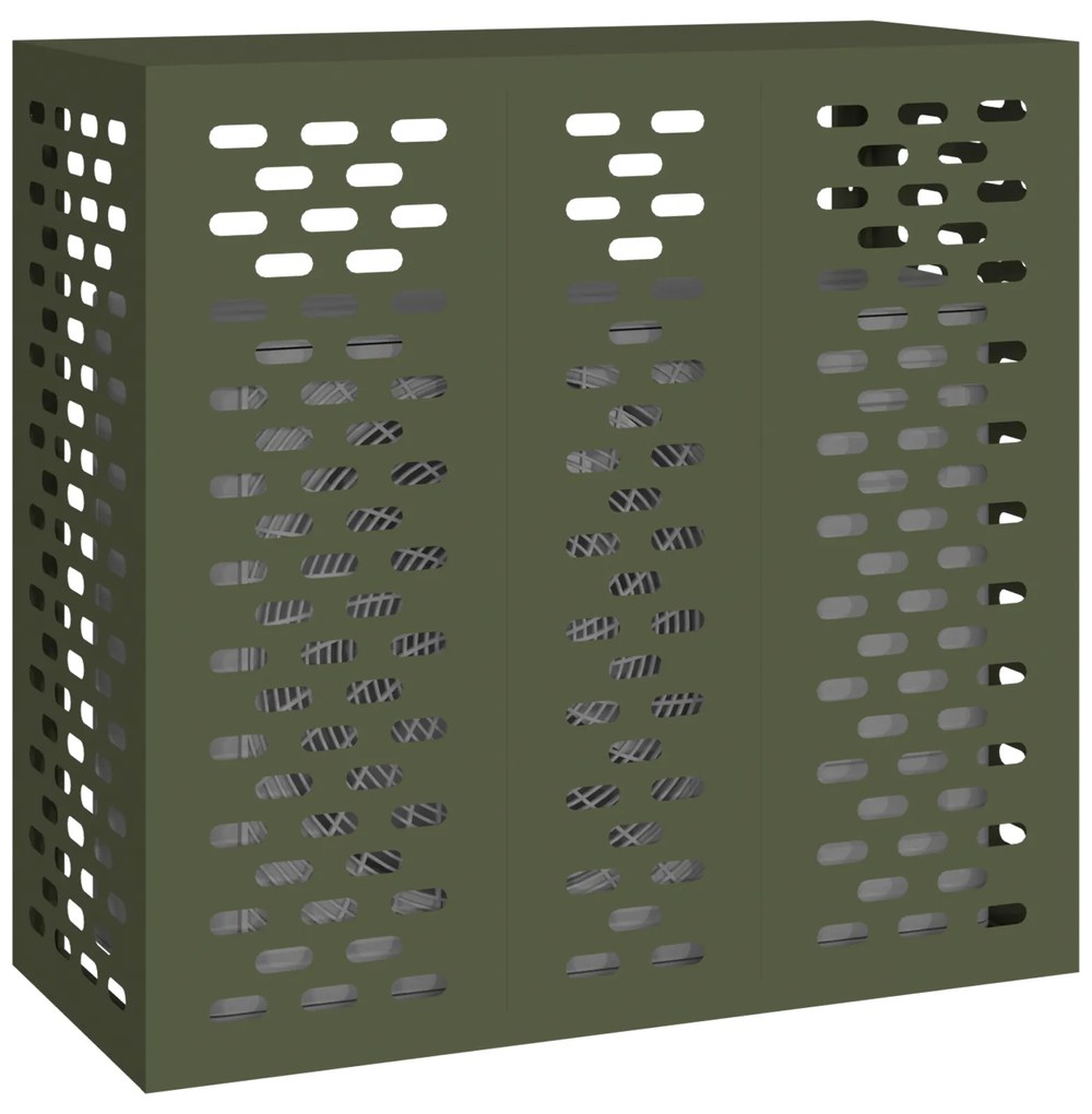 vidaXL Κάλυμμα Κλιματιστικού - Ελιά, 110x50x105 εκ, Ατσάλι