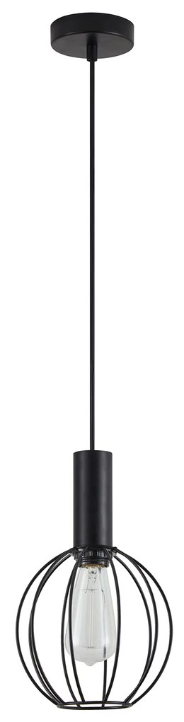 SE21-BL-4-GR2 ADEPT TUBE Black Pendant Black Metal Grid+