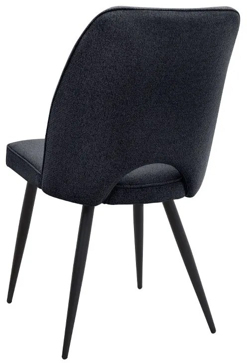 Σετ τραπεζαρία 5τμχ Roger - Christy Megapap Mdf - ύφασμα χρώμα μαύρο εφέ μαρμάρου - ανθρακί 120x70x75εκ.