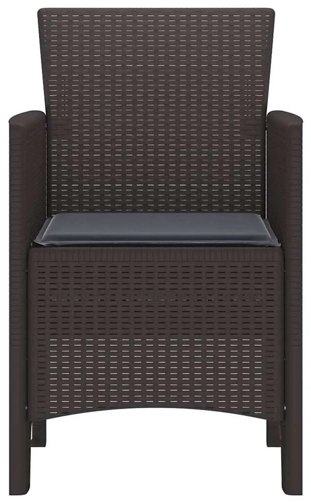 vidaXL Καρέκλες Κήπου 4 pcs Καφέ 53 x 49 x 85 εκ. Πλαστικό