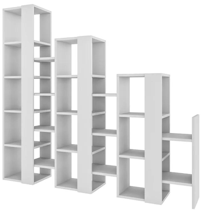 Βιβλιοθήκη μελαμίνης Lift Megapap χρώμα λευκό 163,5x29x151εκ.