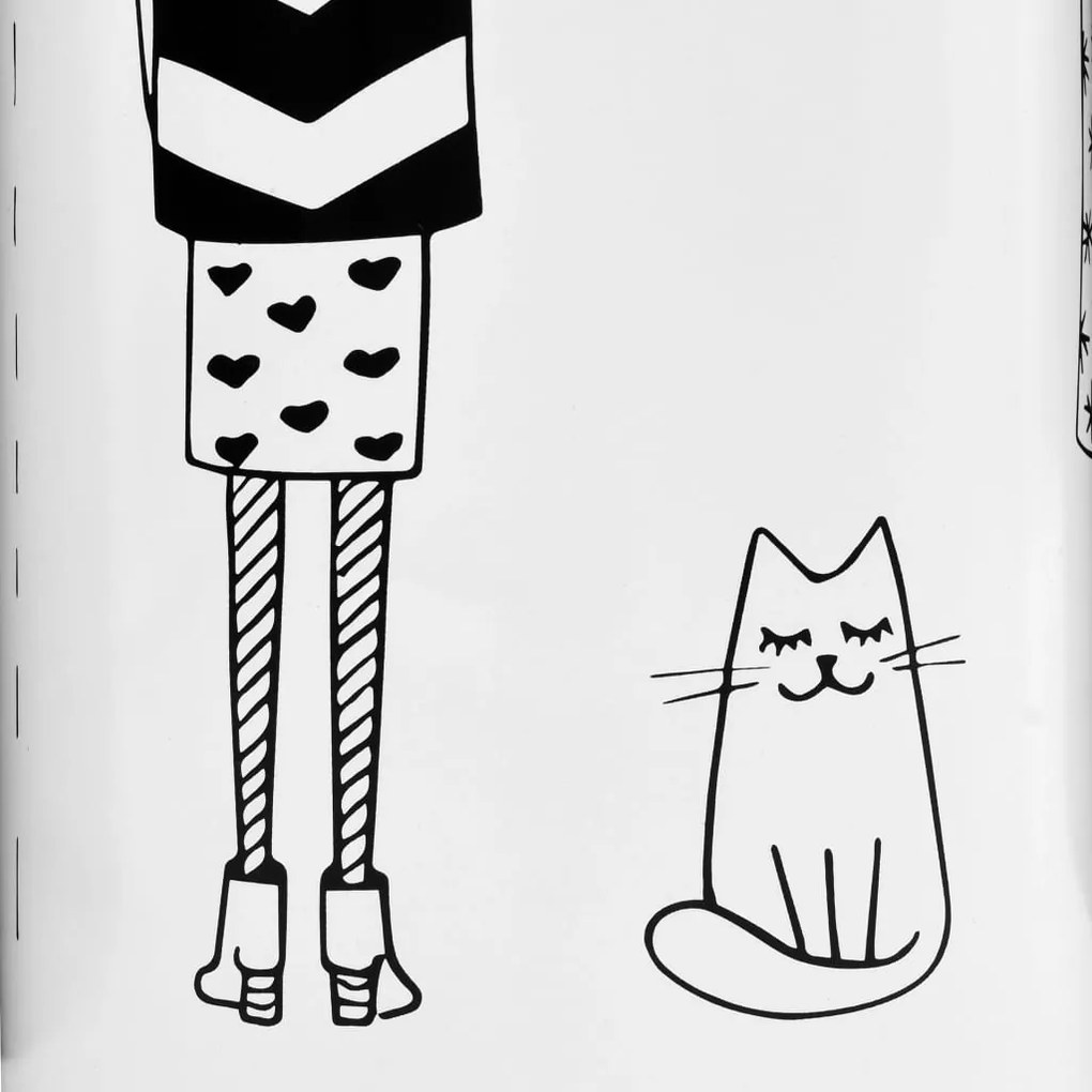 vidaXL Ομπρελοθήκη με Σχέδιο Γυναίκες Λευκή Ατσάλινη