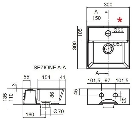 Νιπτήρας Scarabeo Teorema 30R