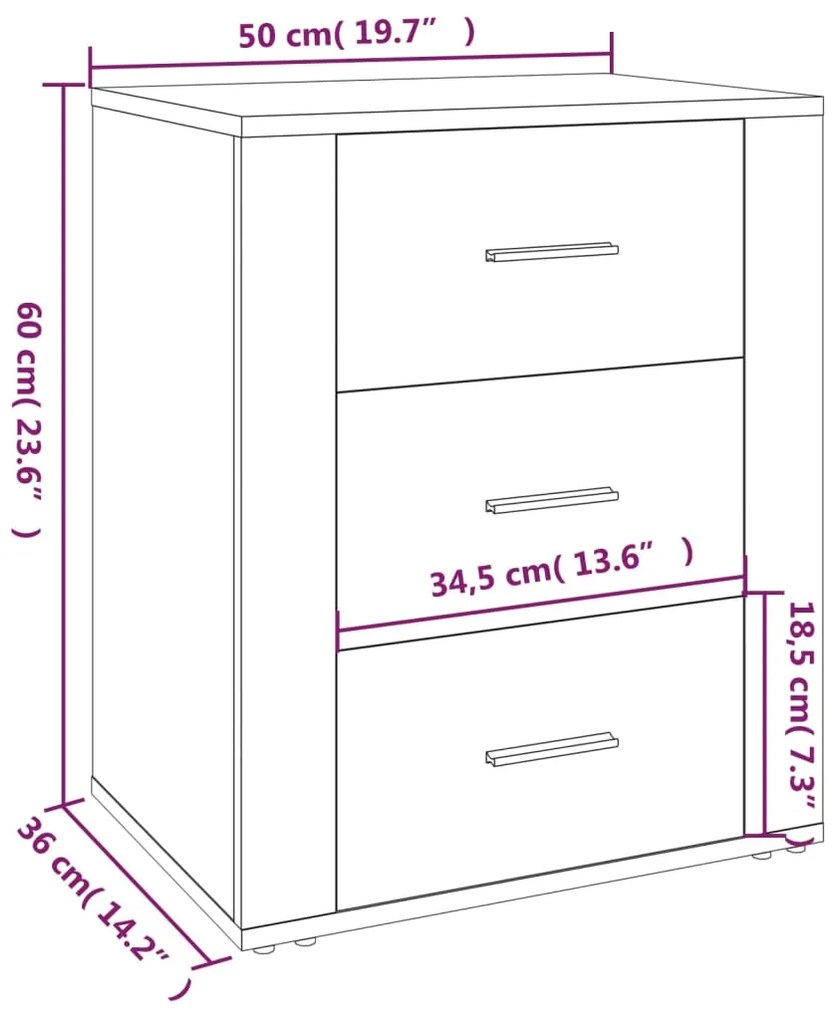 ΚΟΜΟΔΙΝΟ ΜΑΥΡΟ 50 X 36 X 60 ΕΚ. ΑΠΟ ΕΠΕΞΕΡΓΑΣΜΕΝΟ ΞΥΛΟ 816713