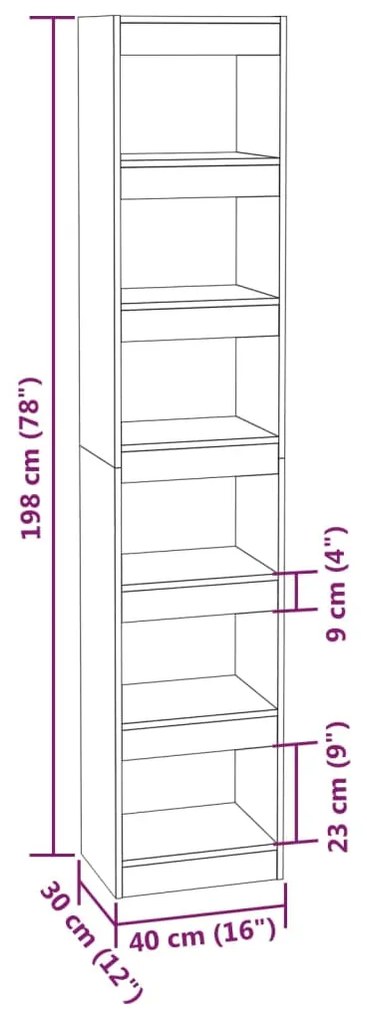 Βιβλιοθήκη/Διαχωριστικό Χώρου Λευκό 40x30x198 εκ. Επεξ. Ξύλο - Λευκό