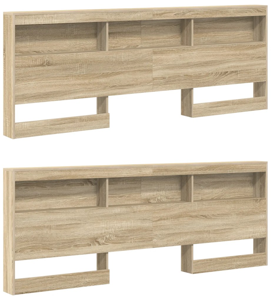vidaXL Κρεβάτι Βιβλιοθήκης Sonoma Oak 180x200 εκ. Από Κατασκευασμένο Ξύλο