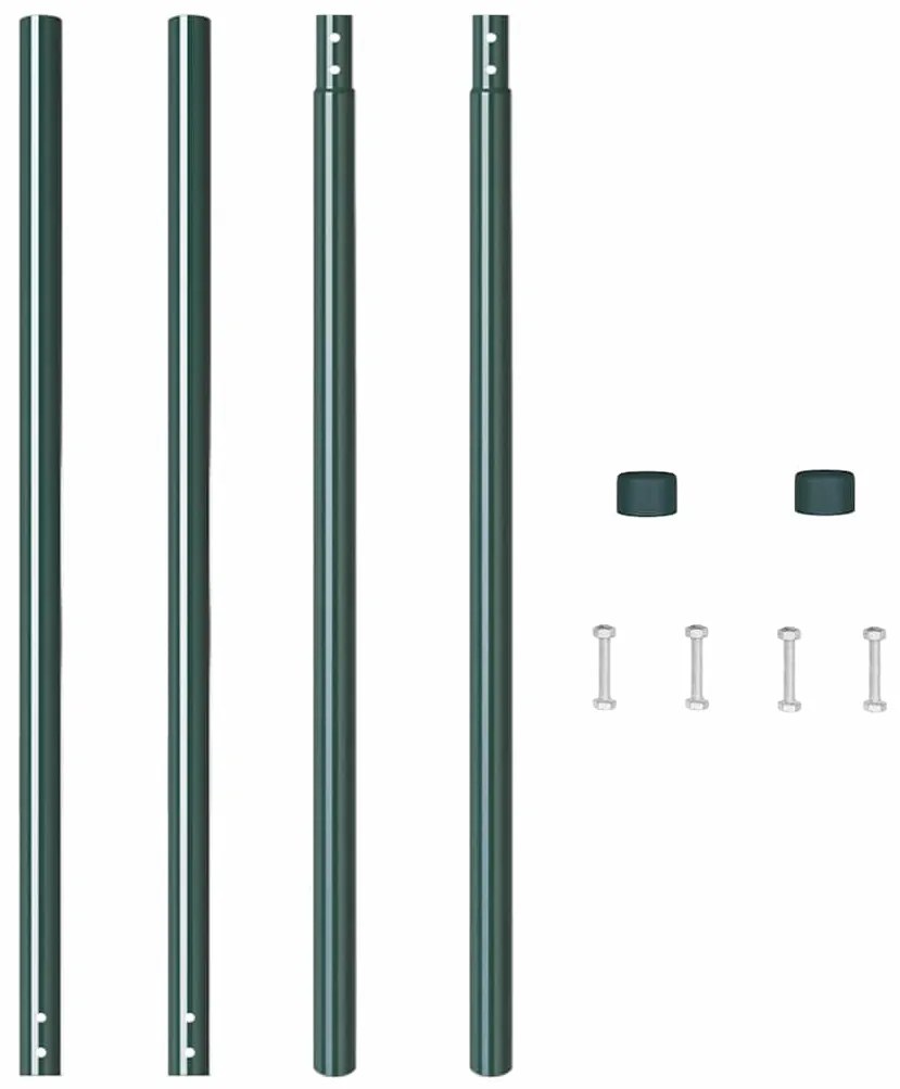 vidaXL Πό posts φράχτη 2 pcs Πράσινο 140 cm
