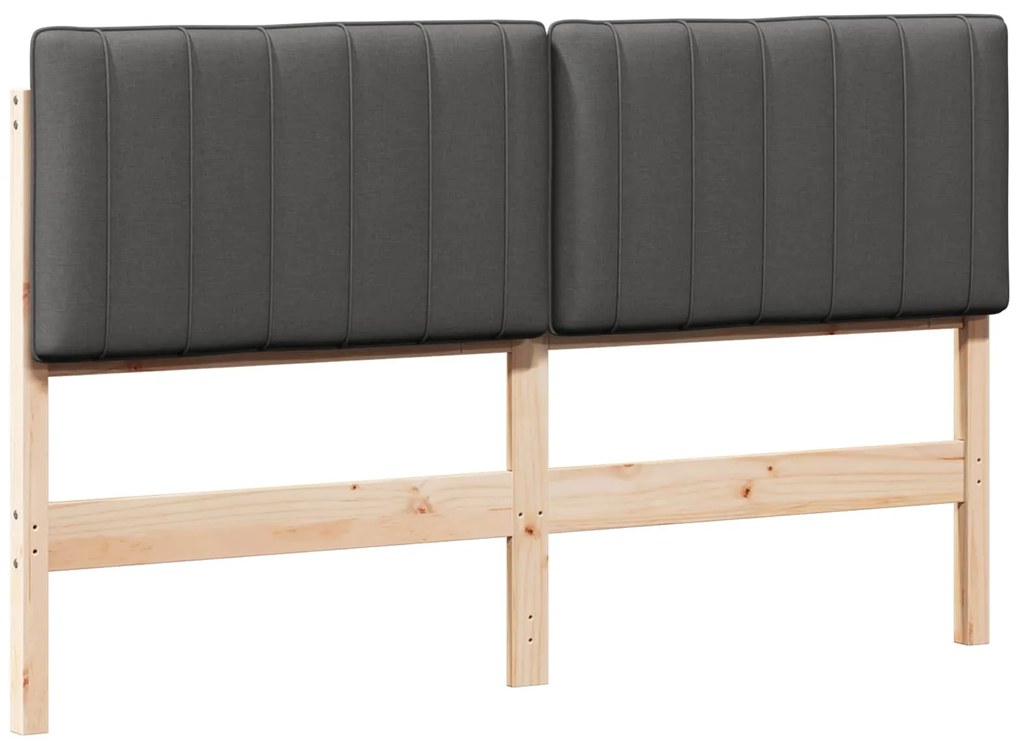 vidaXL Ταπετσαρισμένο κεφαλάρι με κεφαλάρι Καφέ και Σκούρο Γκρι 160 cm