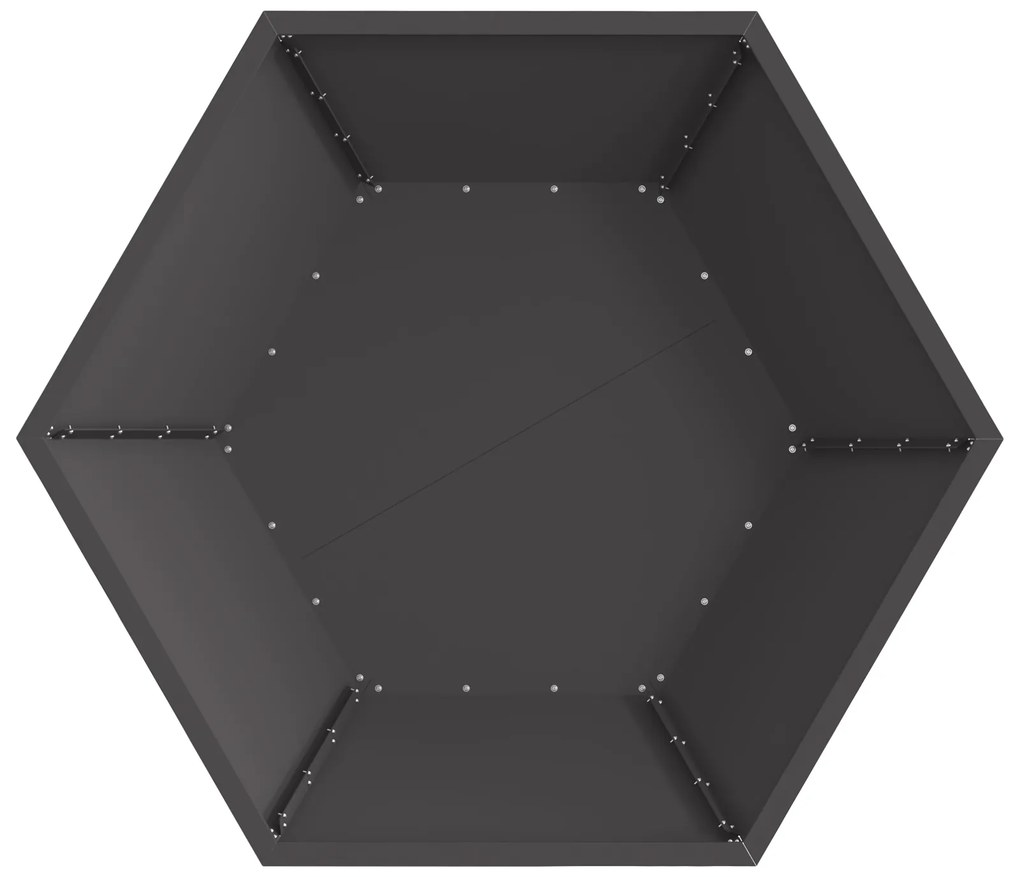 vidaXL Φωτιά Πυρκαγιάς Εξαγωνική Μαύρη 100x100x28 εκ Ατσάλι