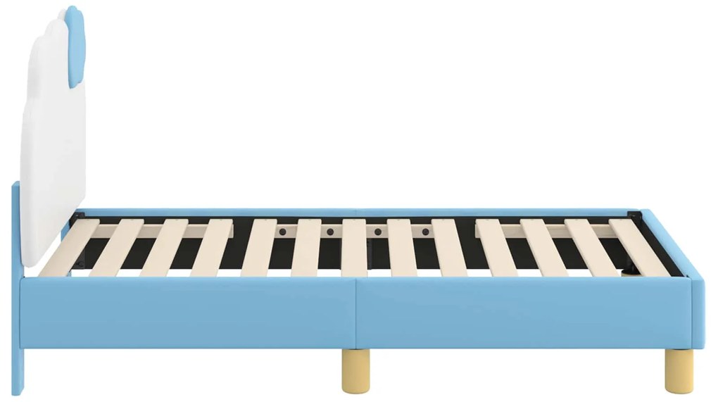 vidaXL Κρεβατική βάση για παιδιά με προσκέφαλο Μπλε 70 x 140 cm PU