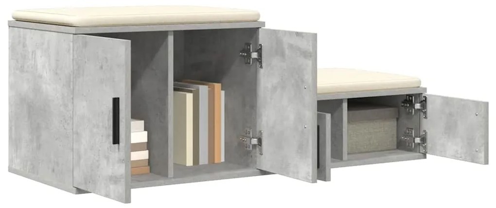 vidaXL Ντουλάπι αποθήκευσης 2 pcs Σκυρόδεμα Γκρι 118 x 41 x 40 εκ