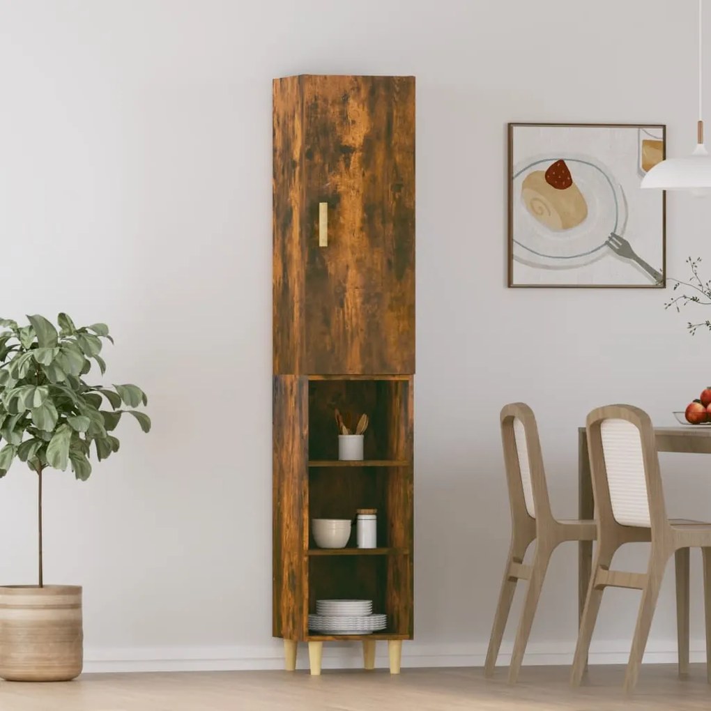 vidaXL Ντουλάπι Καπνιστή δρυς 34,5x34x180 εκ. από Επεξεργασμένο Ξύλο