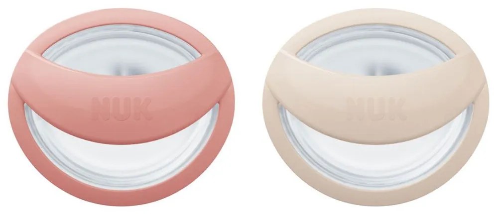 Πιπίλα Σιλικόνης Mommy Feel Με Θήκη 10730862 0-9 Μηνών (Σετ 2τμχ) Pink-Cream Nuk Σιλικόνη