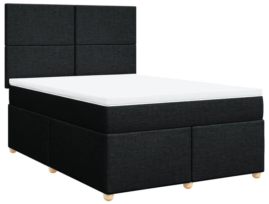 ΚΡΕΒΑΤΙ BOXSPRING ΜΕ ΣΤΡΩΜΑ ΜΑΥΡΟ 140X200 ΕΚ. ΥΦΑΣΜΑΤΙΝΟ 3293598