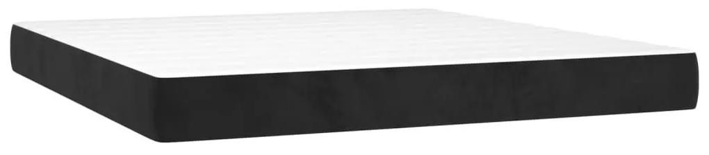 Κρεβάτι Boxspring με Στρώμα Μαύρο 180x200 εκ. Βελούδινο - Μαύρο