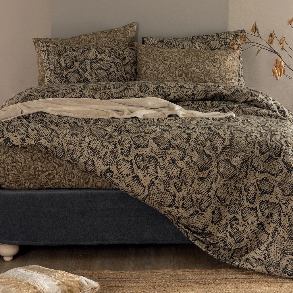 Φανελένια Σεντόνια Υπέρδιπλα (Σετ) Palamaiki Flannel FB0243 Μπεζ Χωρίς Λάστιχο 240x265