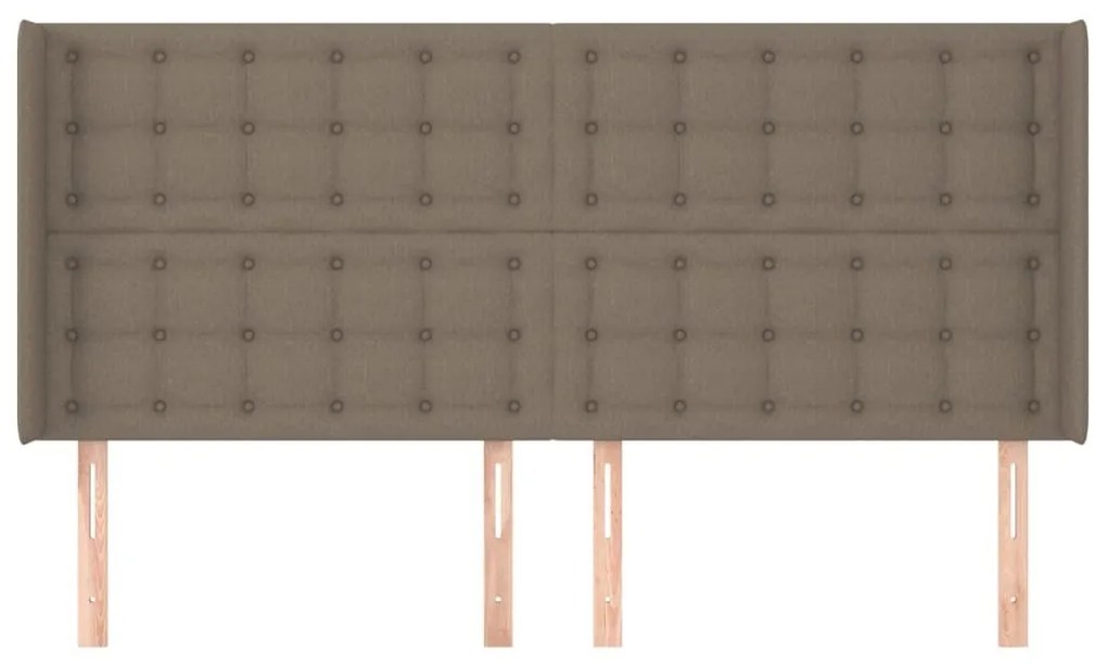 Κεφαλάρι με Πτερύγια Taupe 203x16x118/128 εκ. Υφασμάτινο - Μπεζ-Γκρι