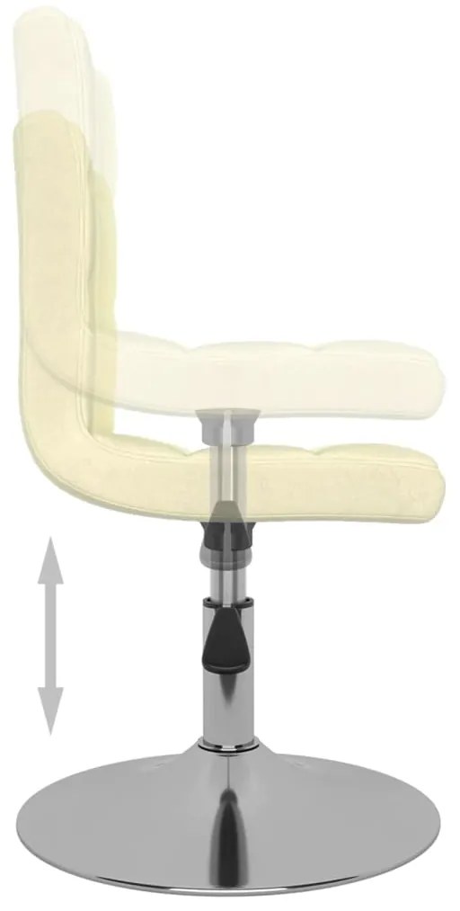 vidaXL Καρέκλα Τραπεζαρίας Περιστρεφόμενη Κρεμ Υφασμάτινη