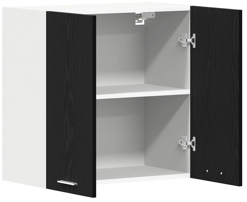 vidaXL Μαύρο Δρύινο Τοίχου Ντουλάπι 60 x 31 x 60 εκ. Φτιαγμένο από Επεξεργασμένο Ξύλο