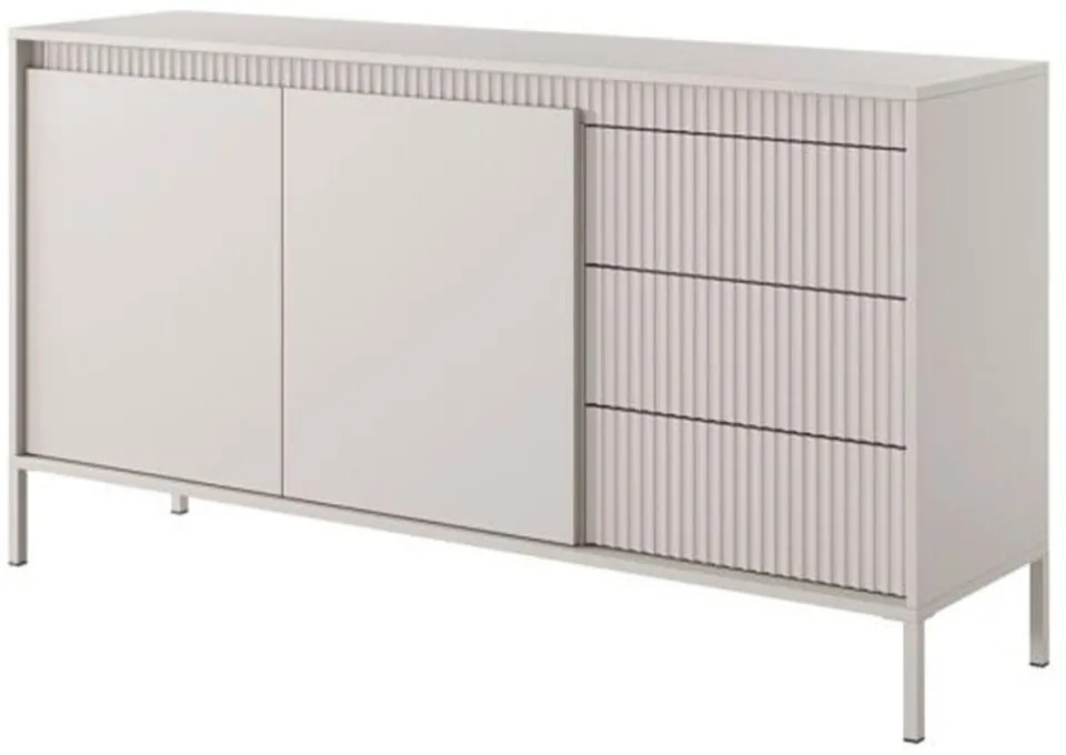 Μπουφές Με Συρτάρια Senso 21s_bz 153x40x81cm Beige Μελαμίνη,Μέταλλο