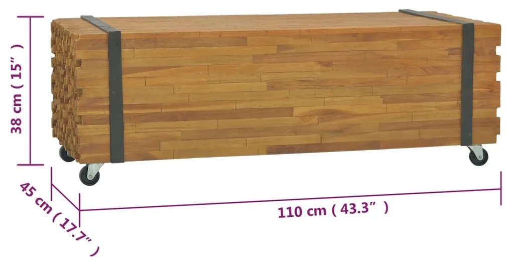 ΤΡΑΠΕΖΑΚΙ ΣΑΛΟΝΙΟΥ 110 X 45 X 38 ΕΚ. ΑΠΟ ΜΑΣΙΦ ΞΥΛΟ TEAK 326172