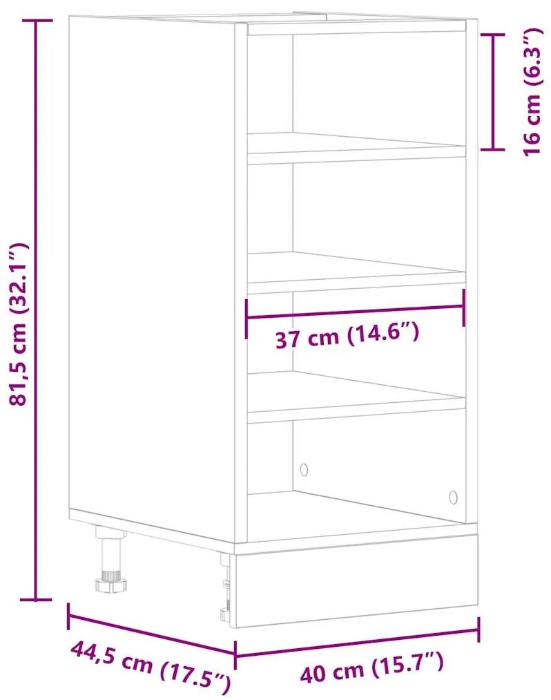 Κάτω ντουλάπι καφέ δρυς 40x44,5x81,5 cm Κατασκευασμένο ξύλο - Καφέ