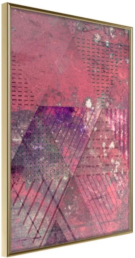 Αφίσα - Pink Patchwork III - 40x60 - Χρυσό - Χωρίς πασπαρτού