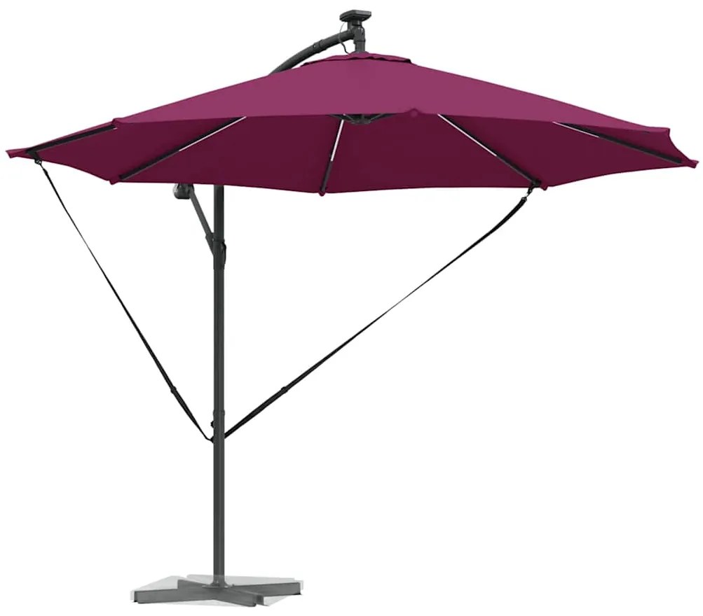 vidaXL Ομπρέλα Cantilever Banana Μπορντό 294 x 294 x 248 cm