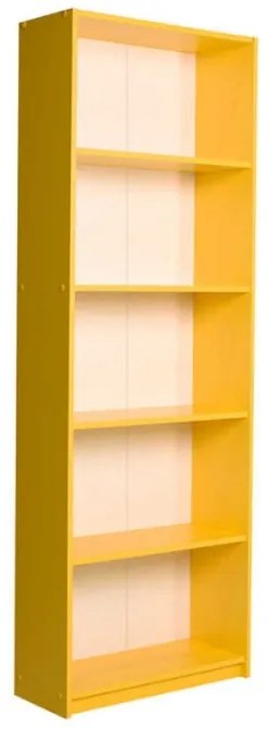 Βιβλιοθήκη μελαμίνης Max Megapap σε χρώμα κίτρινο 58x23x170εκ.-GP009-0037