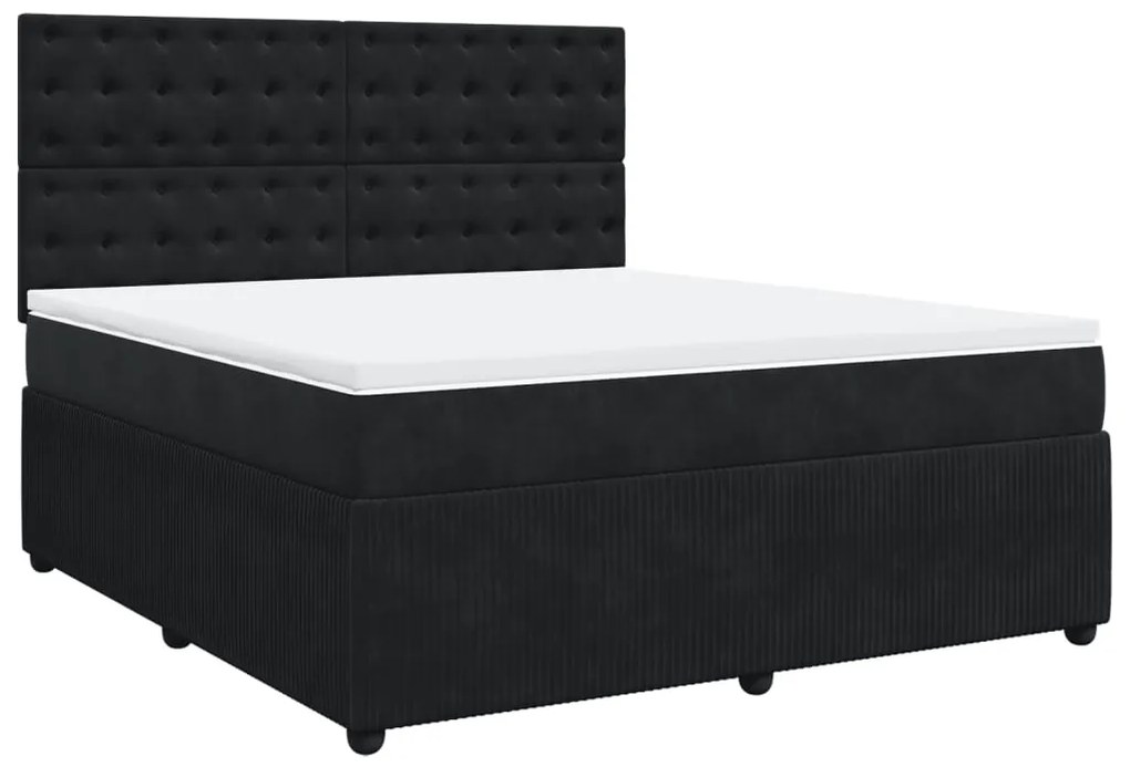 ΚΡΕΒΑΤΙ BOXSPRING ΜΕ ΣΤΡΩΜΑ ΜΑΥΡΟ 180X200 ΕΚ. ΒΕΛΟΥΔΙΝΟ 3292420