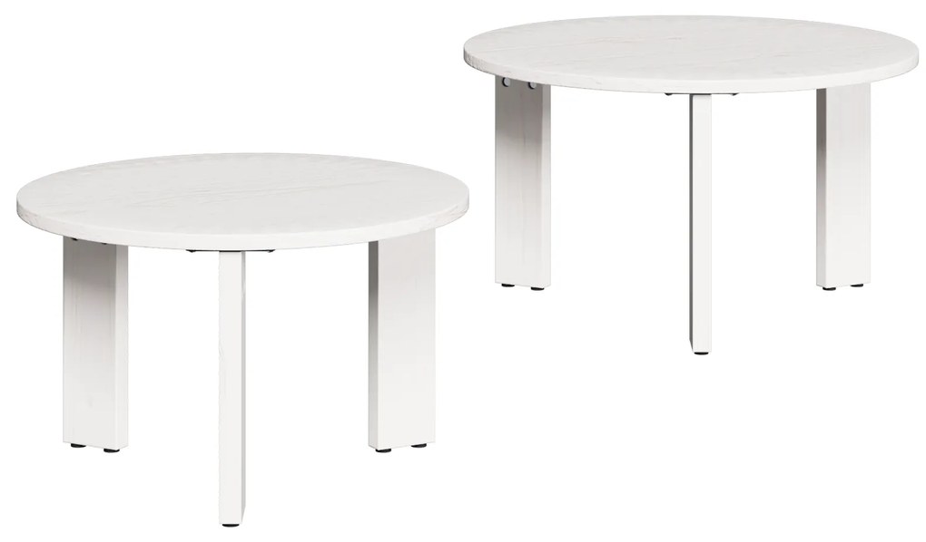 vidaXL Σετ Τραπεζιού Για Καφέ 2 pcs Λευκό 47.5 x 47.5 x 27 εκ.