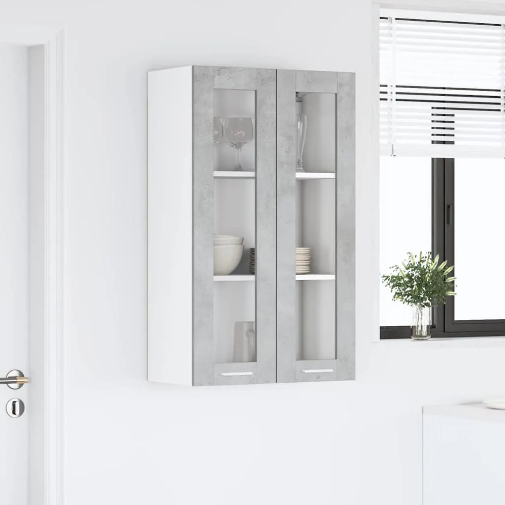 vidaXL Κρεμαστό ντουλάπι με πόρτα Σκυρόδεμα Γκρι 60 x 31 x 100 εκ.