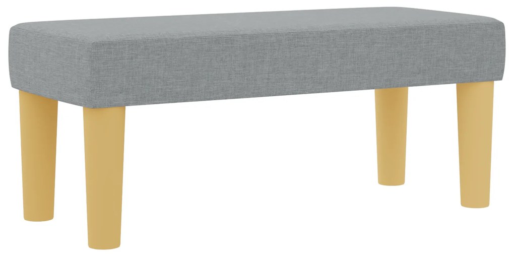 vidaXL Κρεβάτι Box Spring με Στρώμα & Πάγκο  Γκρι Ανοιχτό 100x200 εκ. Ύφασμα