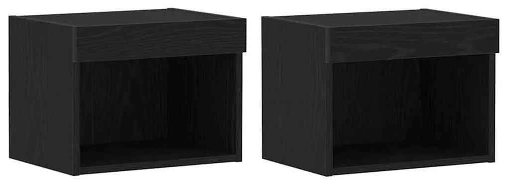vidaXL Ντουλάπι TV 2 pcs Μαύρη Οξυά 40 x 30 x 30 εκ Επεξεργασμένο ξύλο