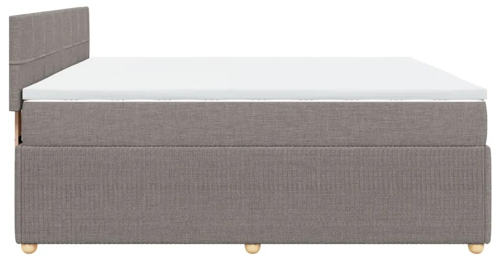 vidaXL Κρεβάτι Boxspring με Στρώμα Taupe 200x200 εκ. Υφασμάτινο