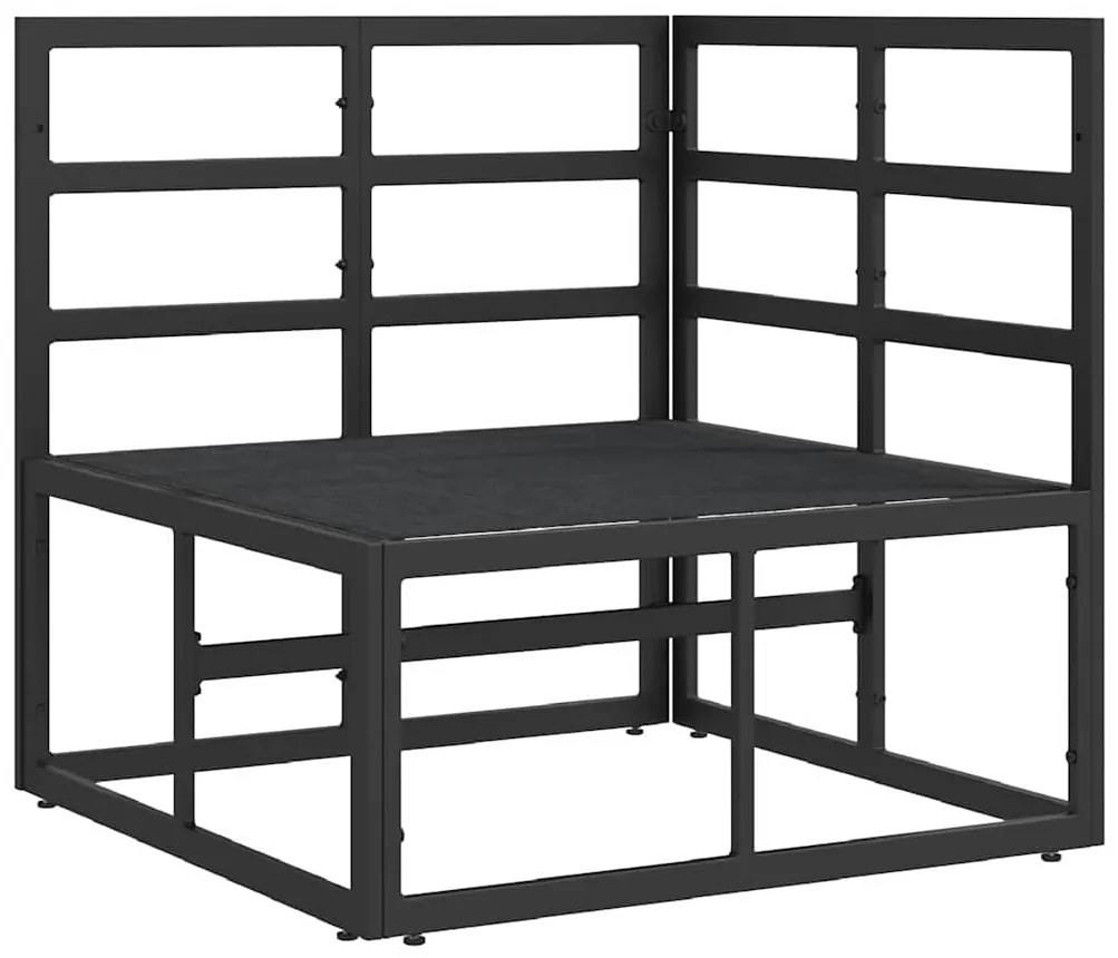 vidaXL Εξωτερικά Έπιπλα με μαξιλάρι Μαύρο 70 x 71.5 x 32 εκ Μέταλλο