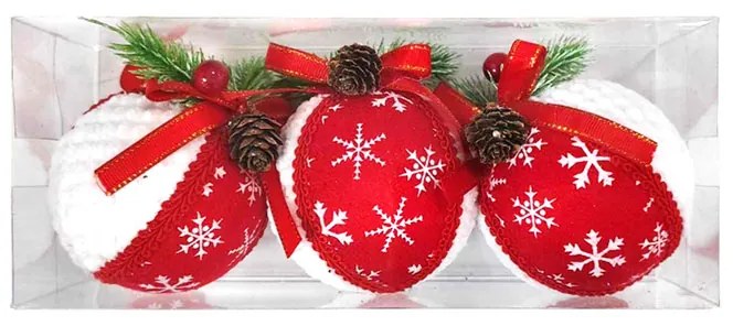 Χριστουγεννιάτικες μπάλες 3τμχ 8cm - Christmas decoration balls 3pcs