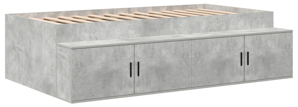 vidaXL Κρεβάτι Αποθήκευσης Σκυρόδεμα Γκρι 90x190 εκ