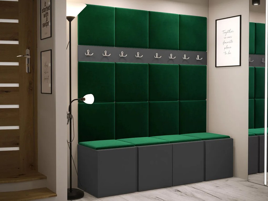 Σετ διαδρόμου Hartford 268, 186x168x46cm, 27 kg, Γραφίτης, Πλαστικοποιημένη μοριοσανίδα, Ταπισερί, Εντοιχισμένη, Τοίχου | Epipla1.gr