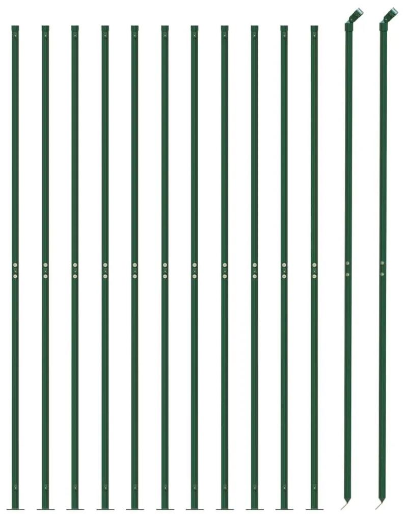 Συρματόπλεγμα Περίφραξης Πράσινο 1,6 x 25 μ. με Βάσεις Φλάντζα - Πράσινο