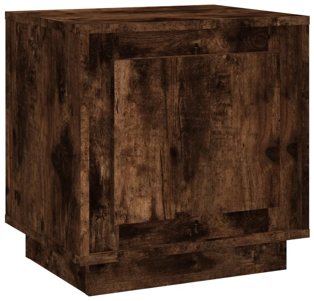 vidaXL Κομοδίνα Καπνιστή Δρυς 44x35x45 εκ. Επεξεργασμένο Ξύλο